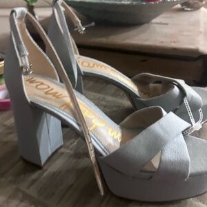 Sam Edelman Light Gray Platform Sandals